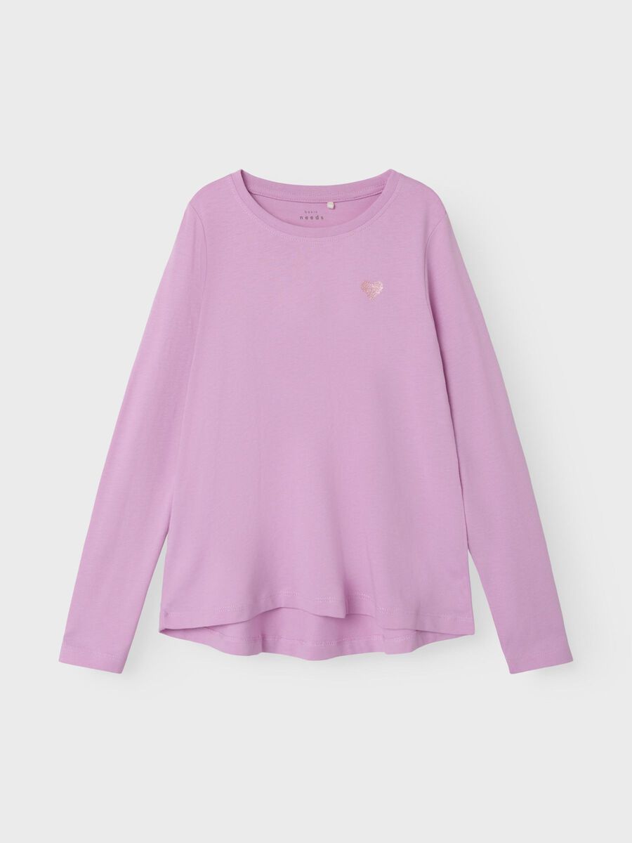 Carousel image - GLITTER LONG SLEEVED TOP, Pastel Lavender | 1