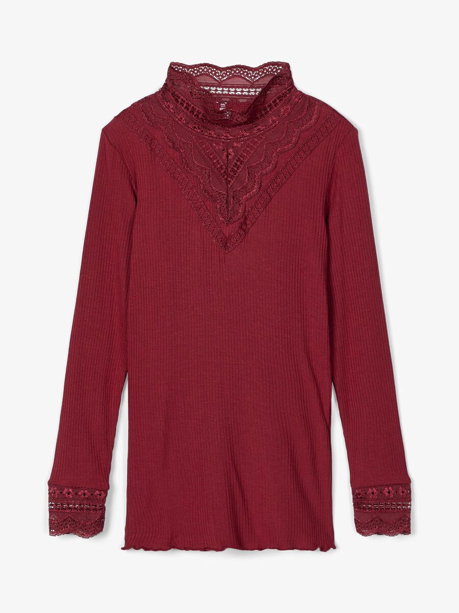 Name it LACE COLLAR LONG-SLEEVED T-SHIRT, Cabernet, highres - 13158805_Cabernet_003.jpg