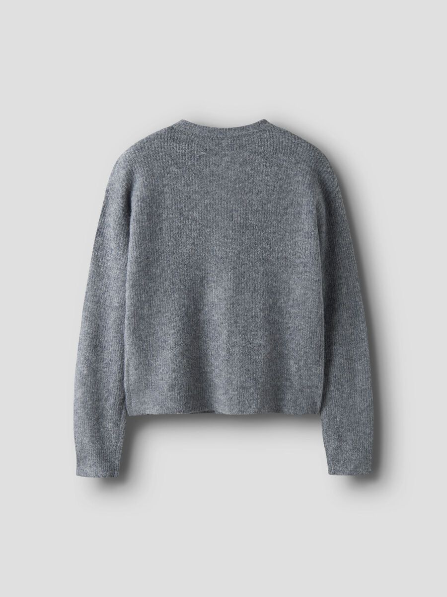 Carousel image - REGULAR FIT KNITTED CARDIGAN, Grey Melange | 2