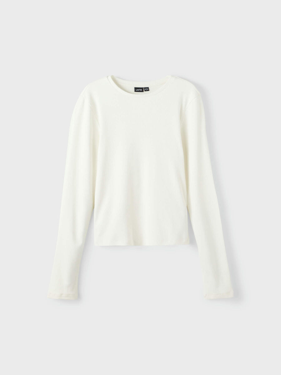 Name it RIB KNIT LONG SLEEVED TOP, White Alyssum, highres - 13208335_WhiteAlyssum_003.jpg