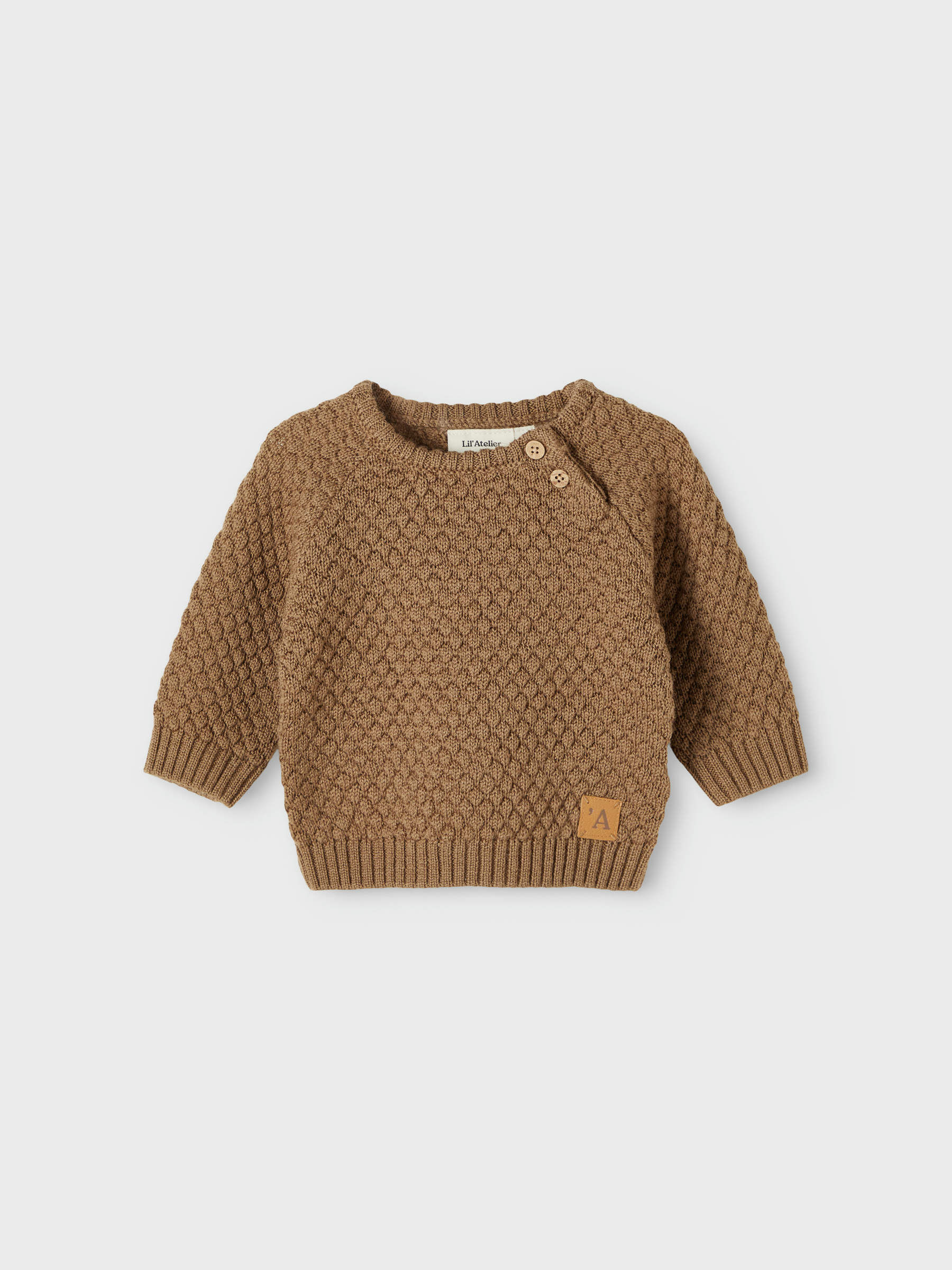 LONG SLEEVED KNITTED JUMPER (Brown 