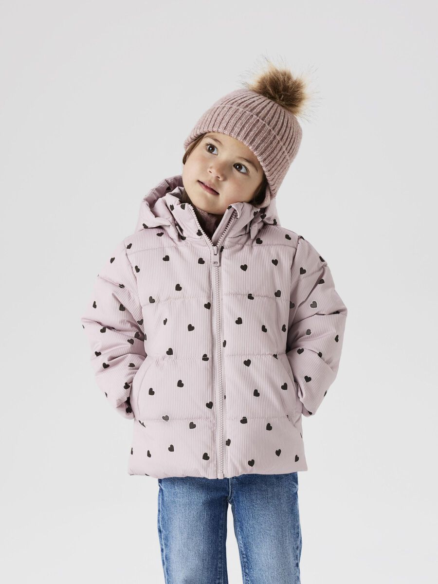 Carousel image - HEART PUFFER JACKET, Violet Ice | 2