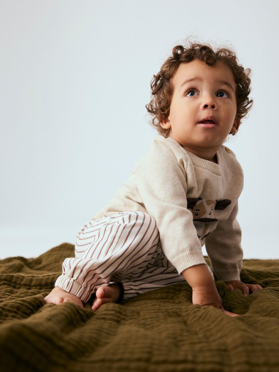 Product carousel image 1 ORGANIC COTTON KNITTED PULLOVER, Peyote Melange