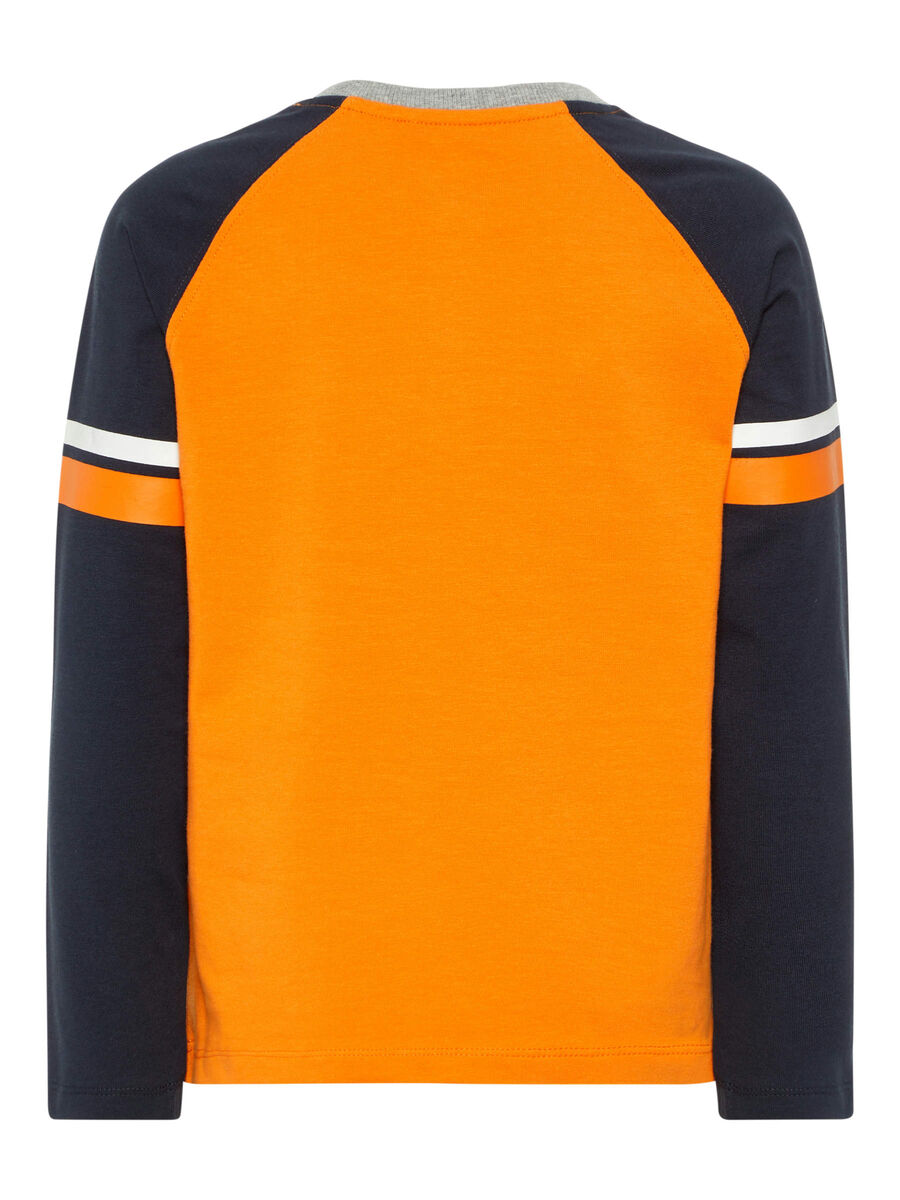 Name it COLOUR BLOCK LANGÆRMET T-SHIRT, Sun Orange, highres - 13162301_SunOrange_002.jpg