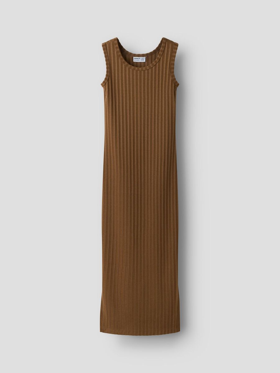Product carousel image - LANG SLIM FIT KJOLE, Sepia | 2