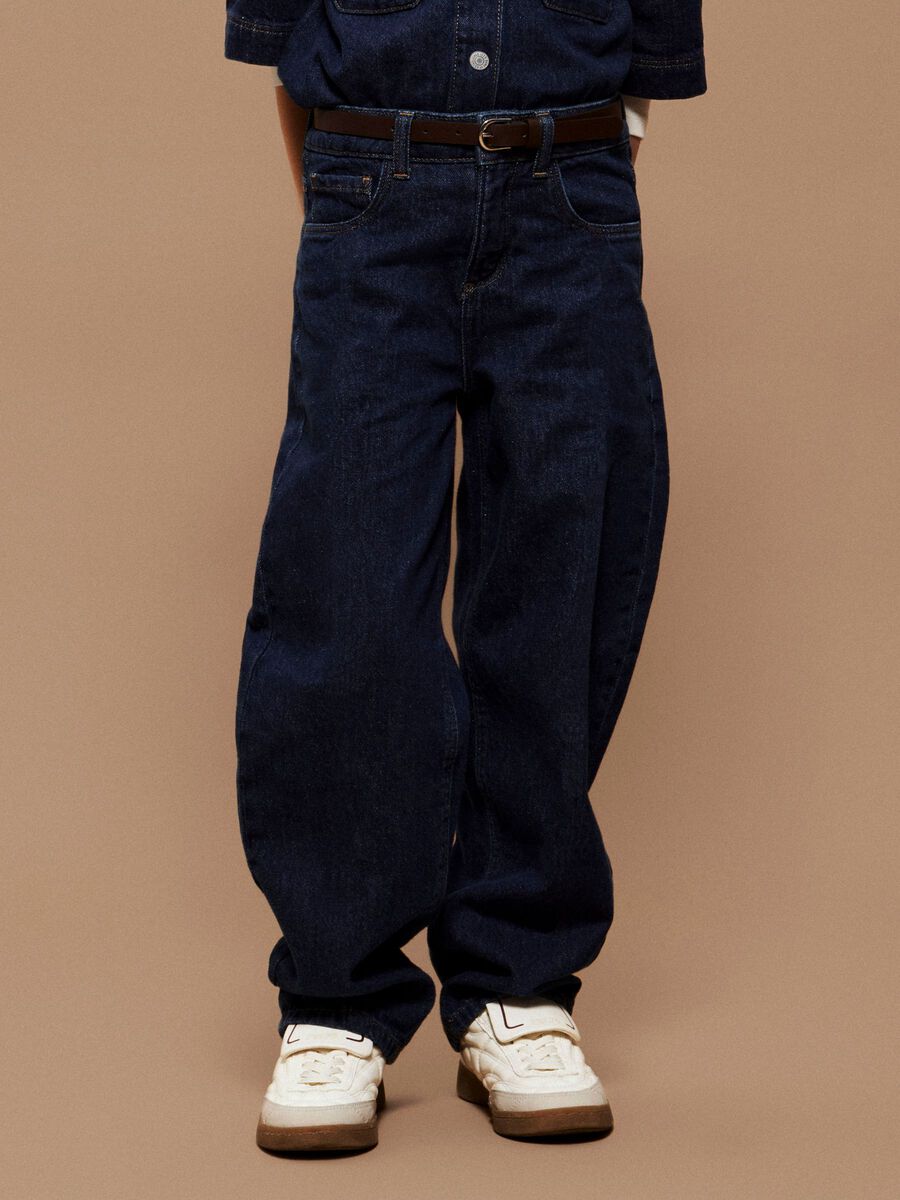 Product carousel image - BARREL FIT JEANS, Dark Blue Denim | 1