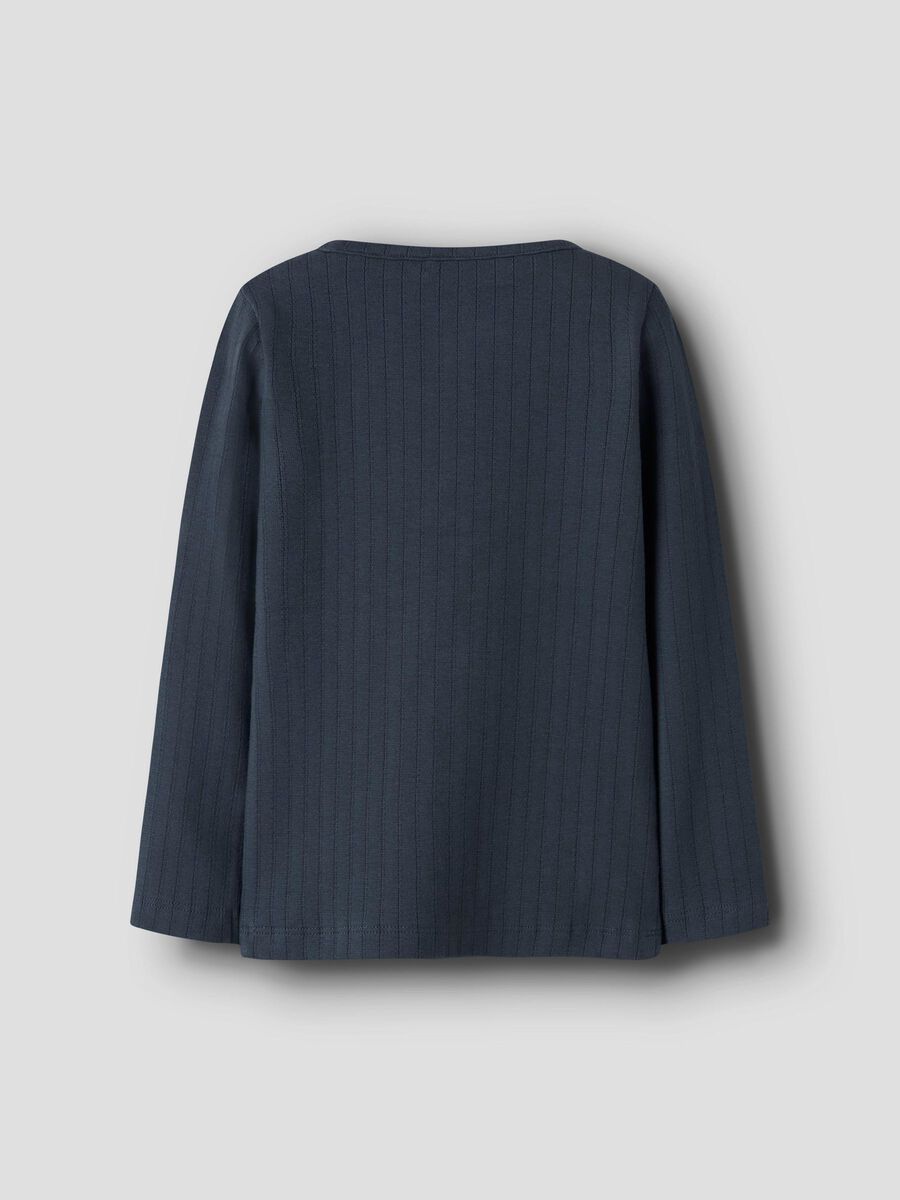 Carousel image - SLIM FIT LONG SLEEVED TOP, Midnight Navy | 3