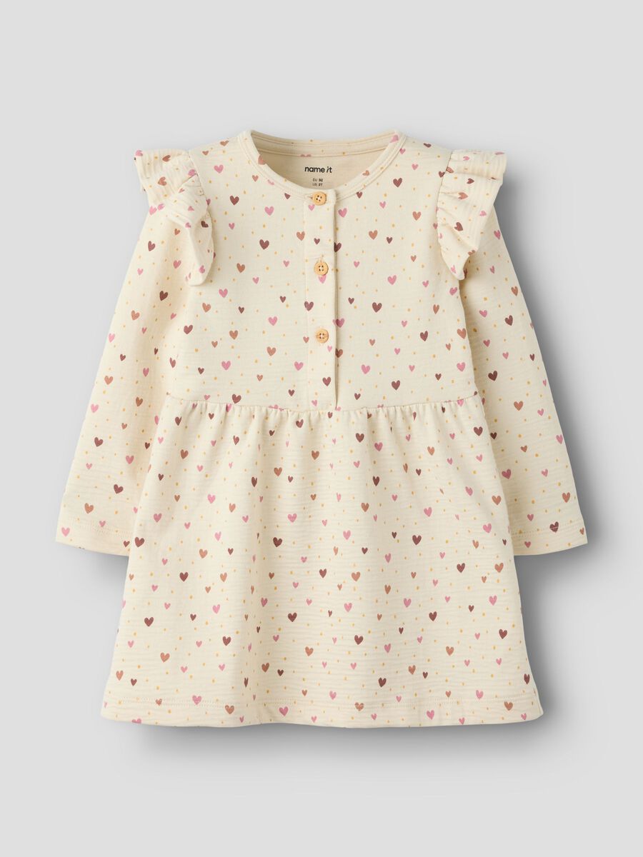 Product carousel image - PRINTED LONG SLEEVED DRESS, Almond Milk | 2