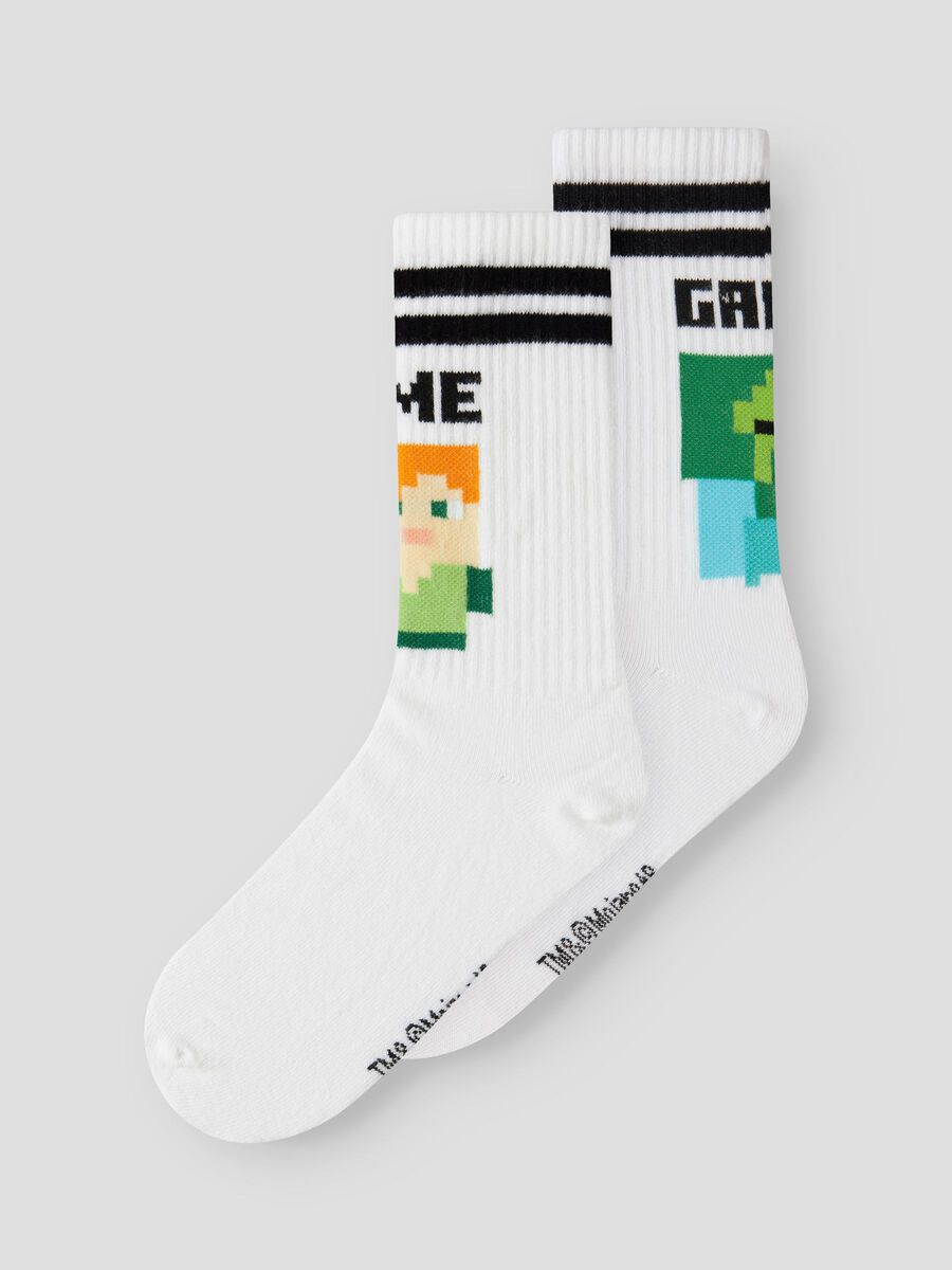 Product carousel image 1 2 PACK MINECRAFT SOCKS, Bright White