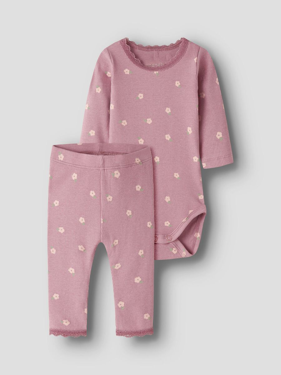 Product carousel image 1 ROMPER AND LEGGINGS SET, Lilas