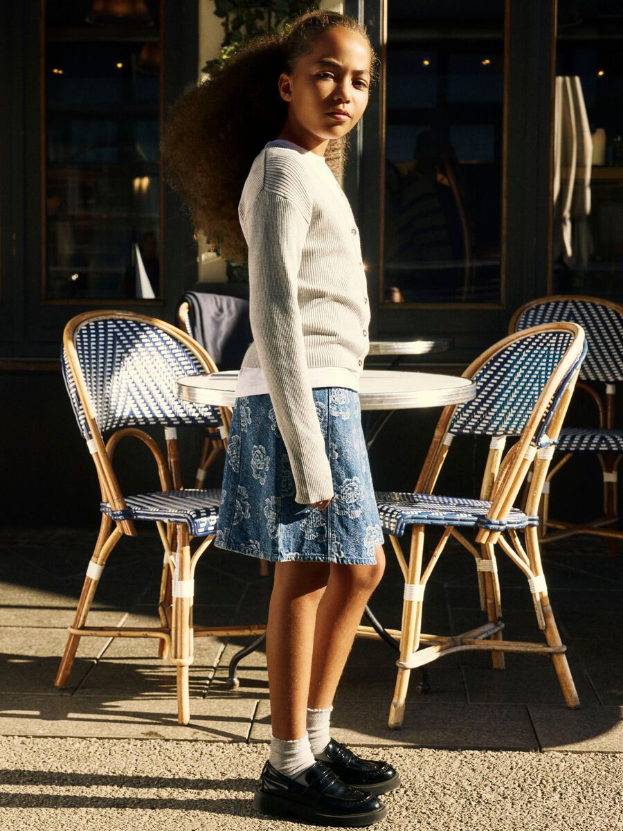 Carousel image - LONG SLEEVED KNITTED CARDIGAN, Light Grey Melange | 3