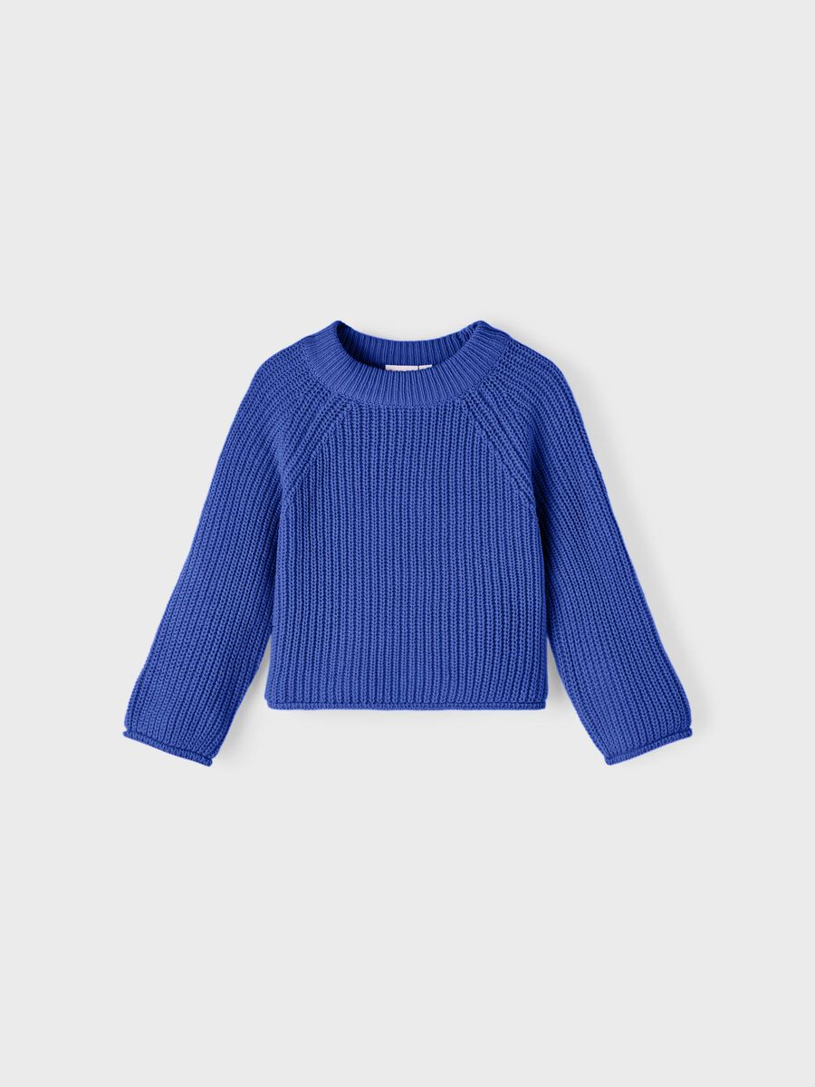 name it LONG SLEEVED KNITTED PULLOVER, Dazzling Blue, highres - 13222012_DazzlingBlue_003.jpg