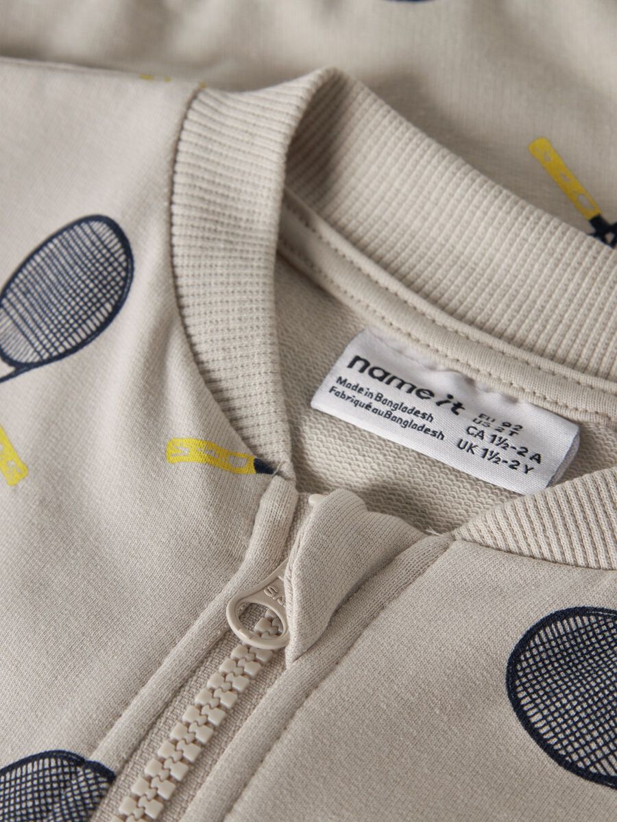 Carousel image - REGULAR FIT SWEAT CARDIGAN, Pumice Stone | 3