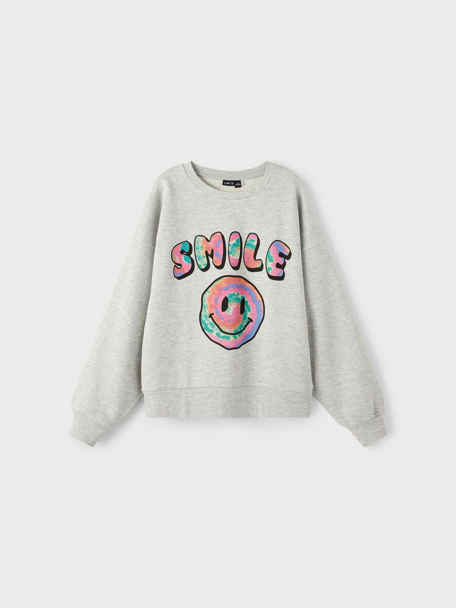 Name it SMIL LANGÆRMET SWEATSHIRT, Light Grey Melange, highres - 13207165_LightGreyMelange_003.jpg