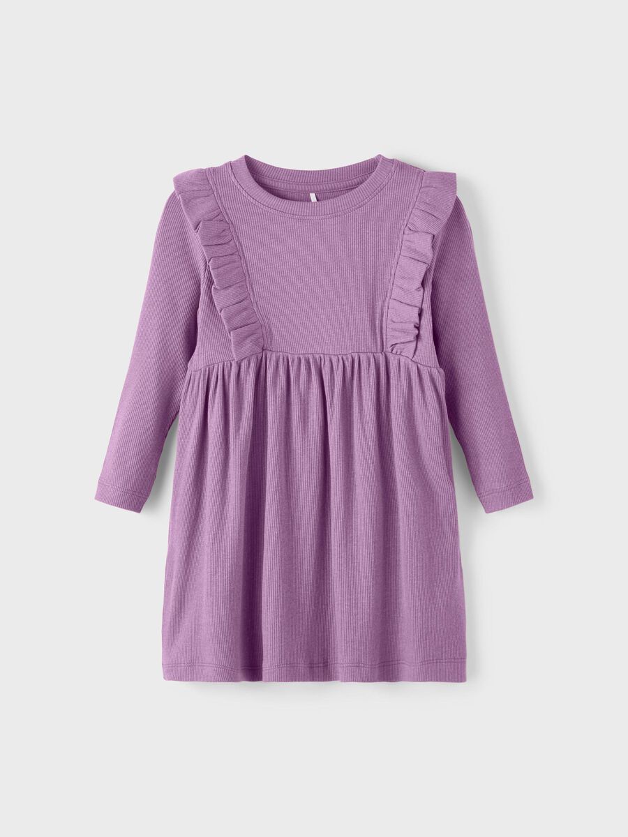 Name it RIB LONG SLEEVED DRESS, Smoky Grape, highres - 13205674_SmokyGrape_003.jpg