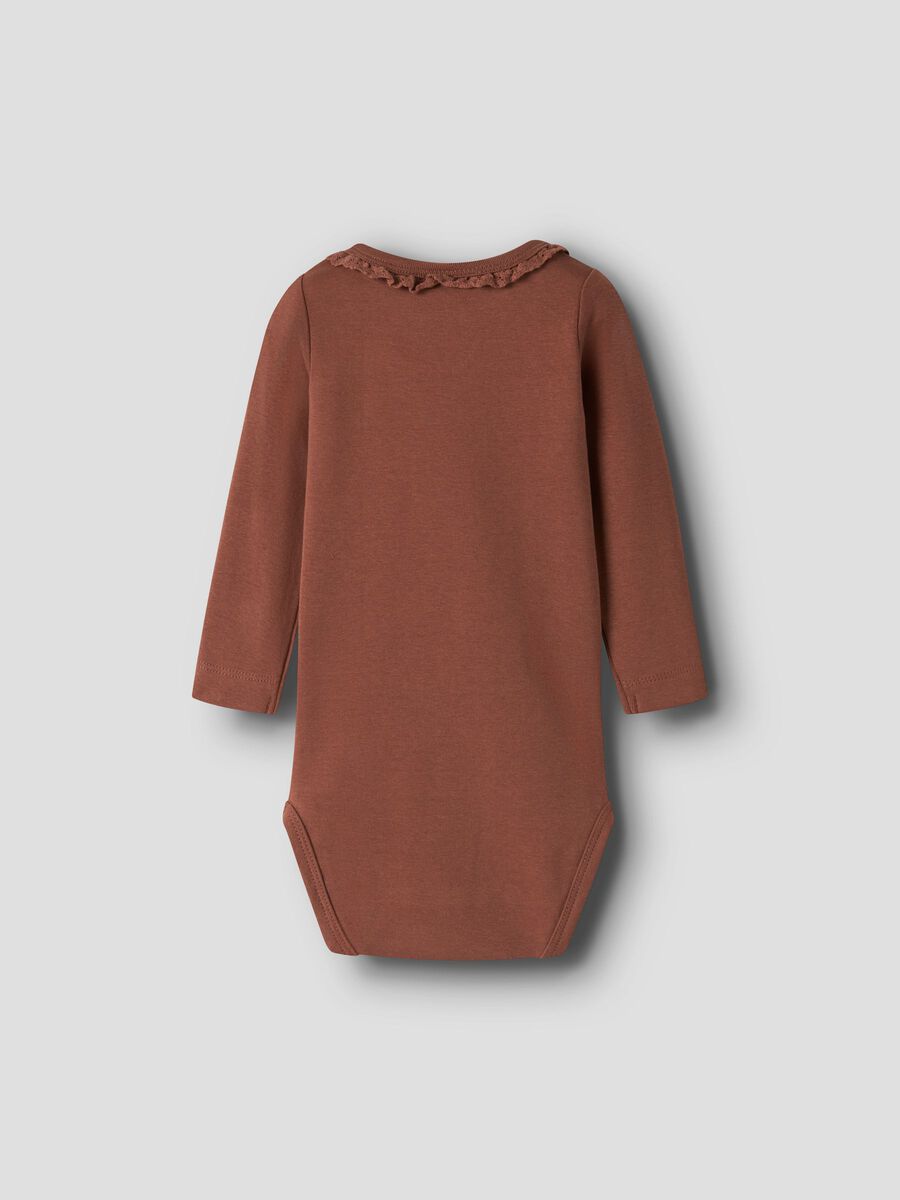 Carousel image - LONG SLEEVED ROMPER, Maple Syrup | 2