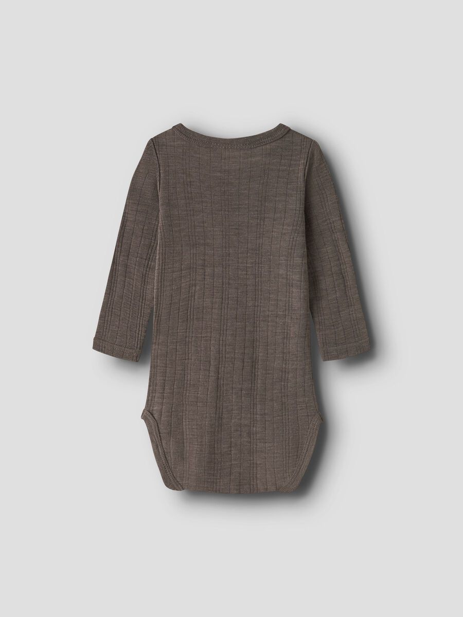 Carousel image 3 MERINO WOOL ROMPER, Morel