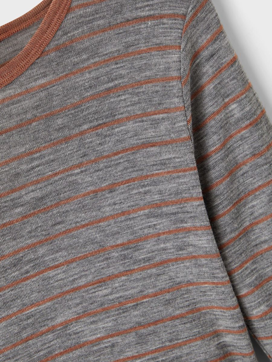 Carousel image - MERINO WOOL LONG SLEEVED TOP, Dark Grey Melange | 3