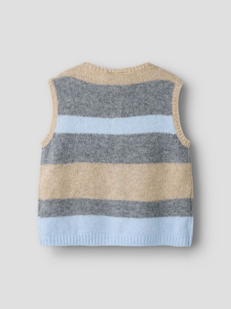 Product carousel image - GILET TRICOT&Eacute;, Subdued Blue | 2