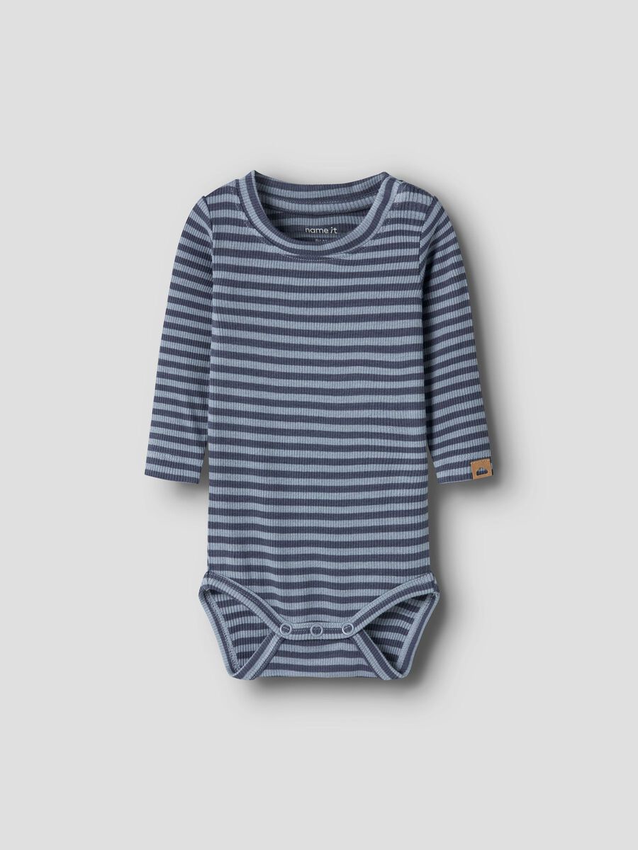 Product carousel image - LONG SLEEVED ROMPER, Ashley Blue | 2