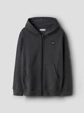 Product image thumbnail - HOODED SWEAT CARDIGAN, Dark Grey Melange | 1