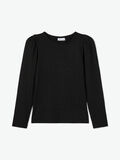 Name it PUFF SLEEVE RIB TOP, Black, highres - 13190690_Black_003.jpg