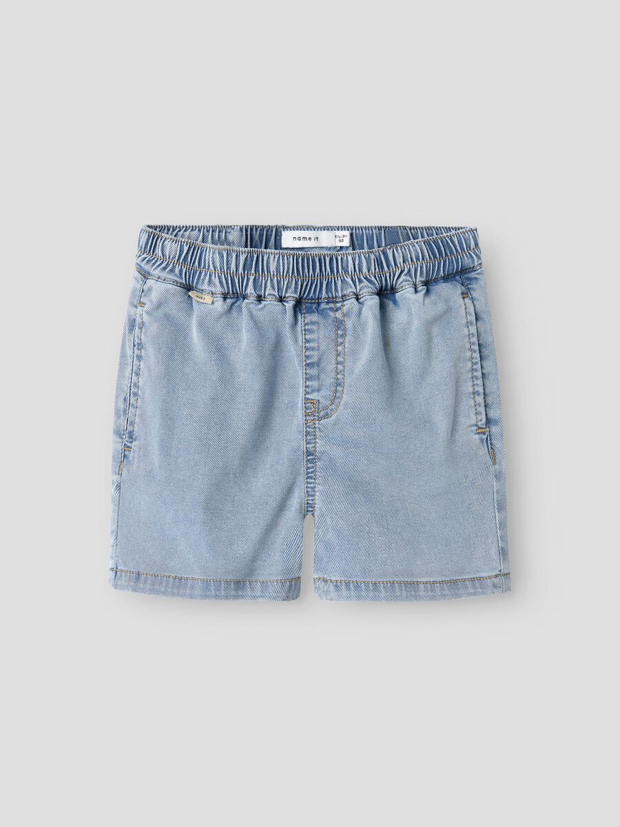Product carousel image 1 JOGGER FIT DENIM SHORTS, Light Blue Denim