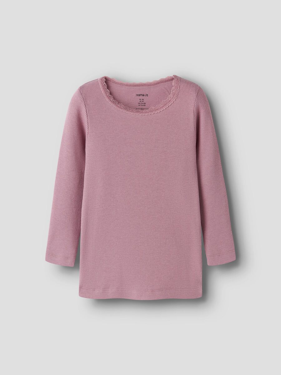 Carousel image - BASIC TOP MET LANGE MOUWEN, Lilas | 1