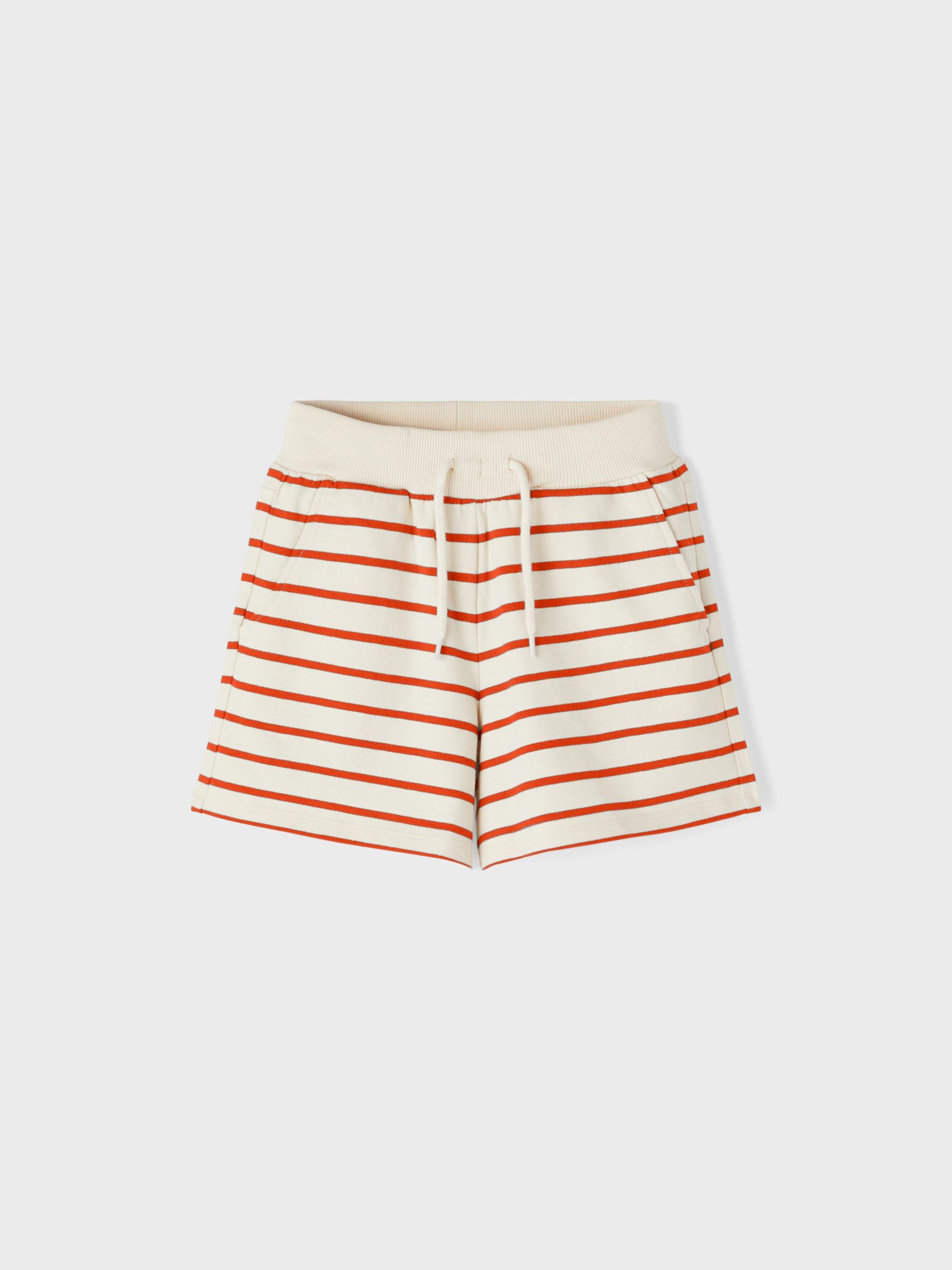 STRIPED SWEAT SHORTS (Beige) from name 