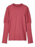 Name it RIBBED PUFF SLEEVE TOP, Earth Red, highres - 13185842_EarthRed_001.jpg