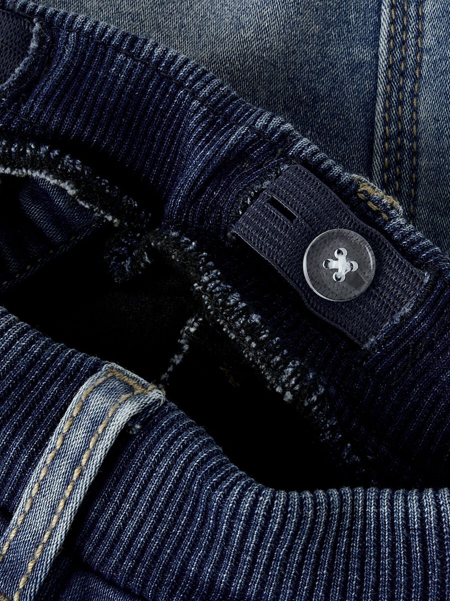 Product carousel image - FLEECE BAGGY FIT JEANS, Medium Blue Denim | 2