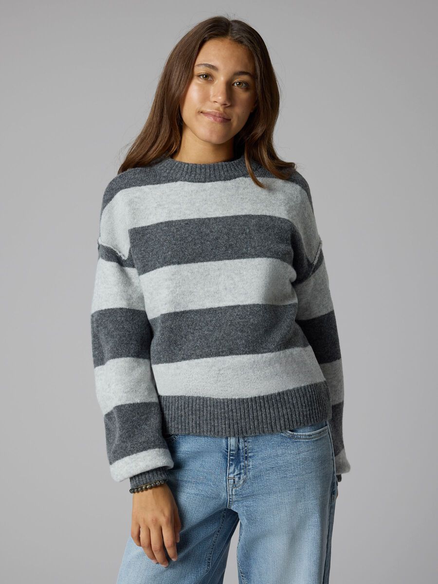 Product carousel image - &Agrave; MANCHES LONGUES PULL EN MAILLE, Dark Grey Melange | 1