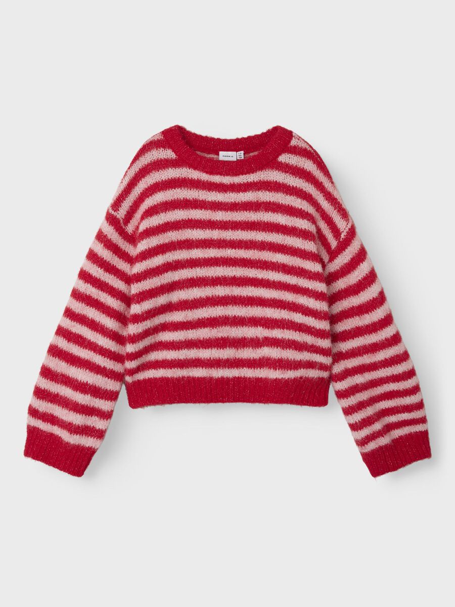 name it LONG SLEEVED KNITTED PULLOVER, High Risk Red, highres - 13242695_HighRiskRed_003.jpg