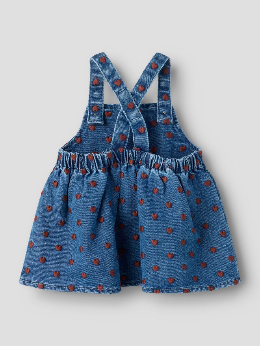 Carousel image 3 EMBROIDERED DUNGAREE DRESS, Dark Blue Denim