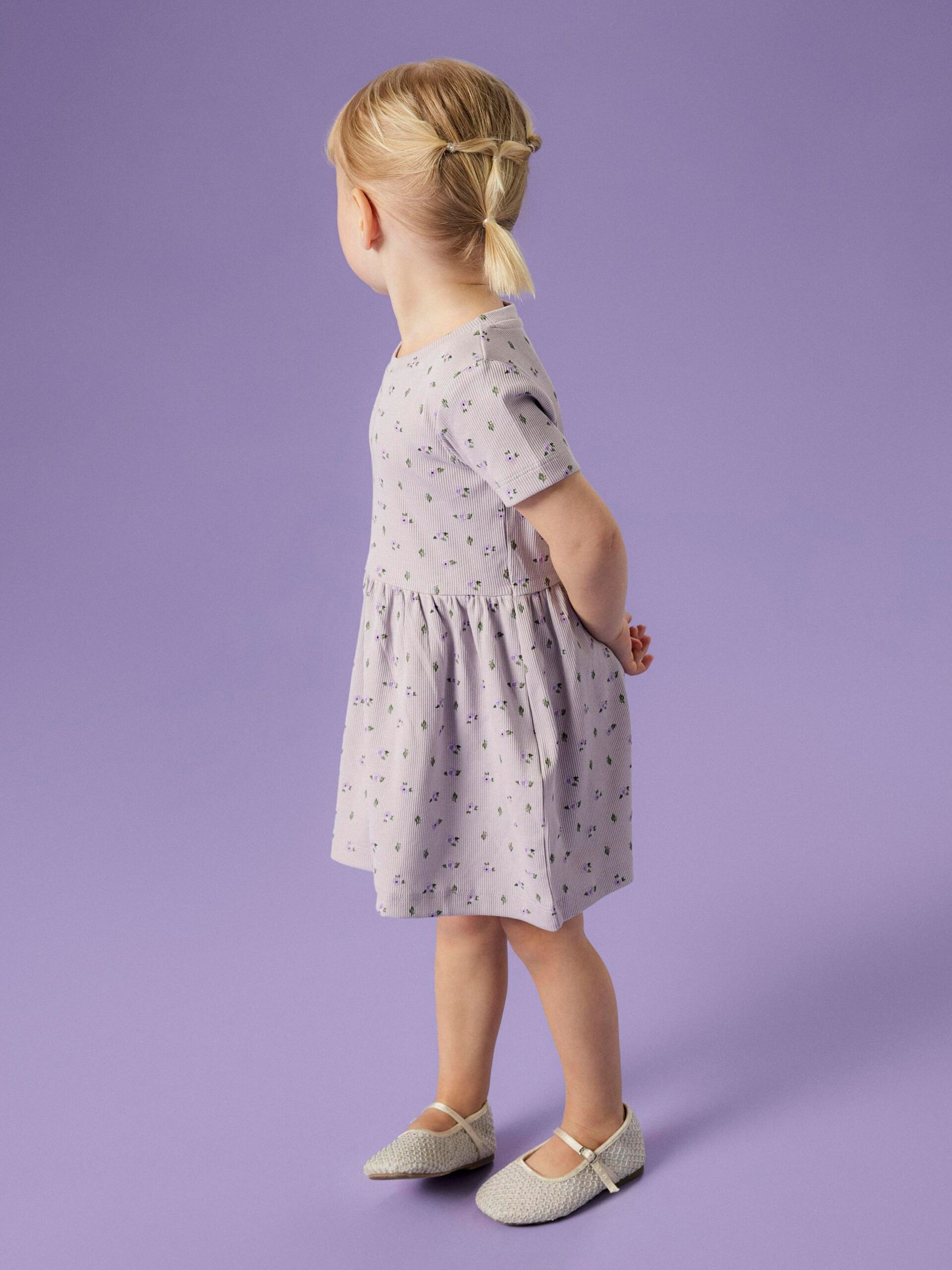 Carousel image - RIB KNIT DRESS, Misty Lilac | 3