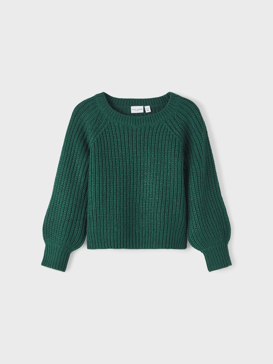 name it BALLOON SLEEVED KNITTED PULLOVER, Sea Moss, highres - 13209977_SeaMoss_003.jpg