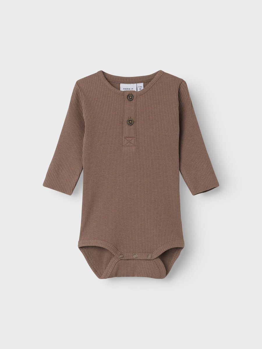 name it RIB KNIT ROMPER, Brown Lentil, highres - 13240482_BrownLentil_003.jpg