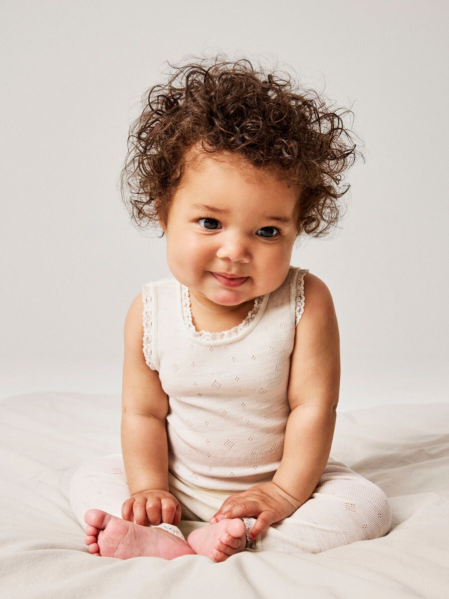 Product carousel image 2 MERINO WOOL ROMPER, Snow White