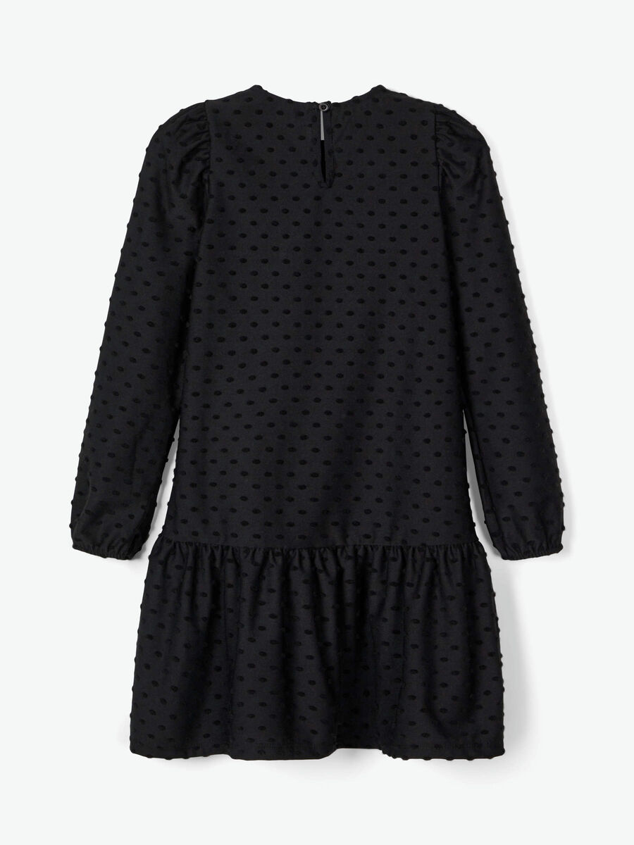 name it DOTTED DROP WAIST DRESS, Black, highres - 13192856_Black_004.jpg