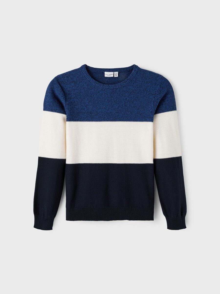 Name it COLOR BLOCK KNITTED PULLOVER, Nouvean Navy, highres - 13206610_NouveanNavy_003.jpg