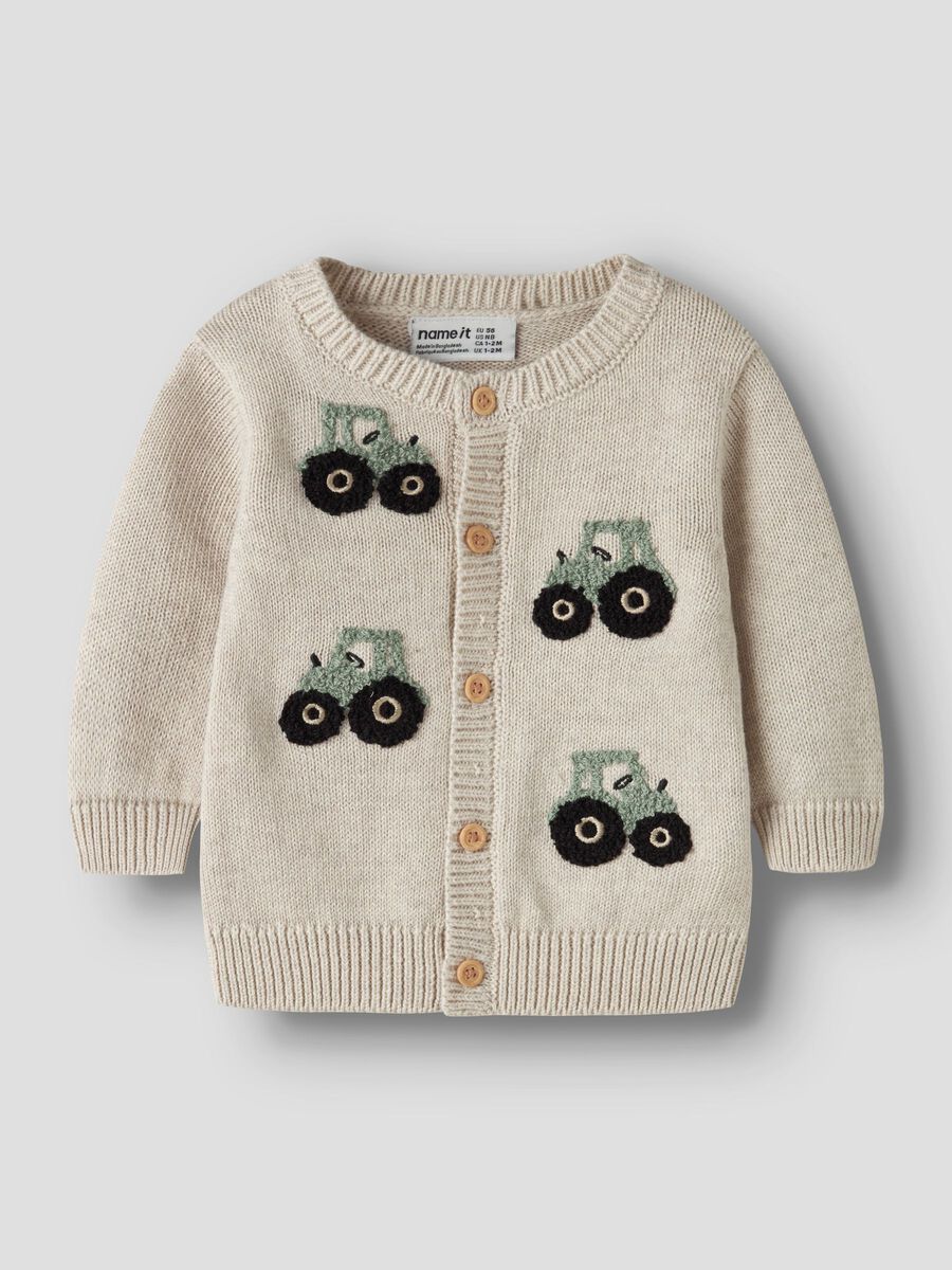 Product carousel image 1 ORGANIC COTTON CARDIGAN, Peyote Melange