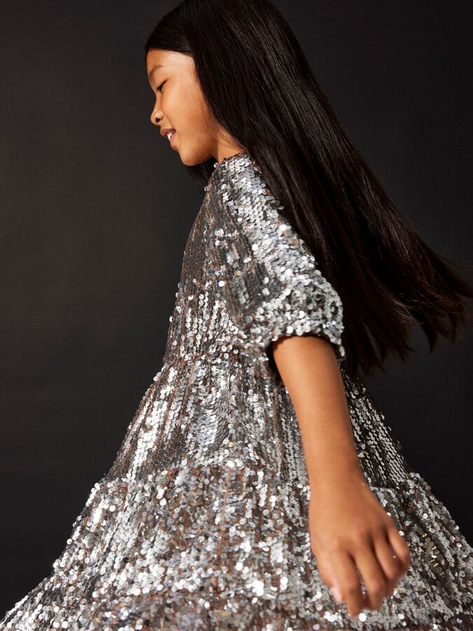 beyonce glitter dress Christian Dior By John Galliano Silver Sequin Strap Long Dress Size FR –  Sellier main image 0