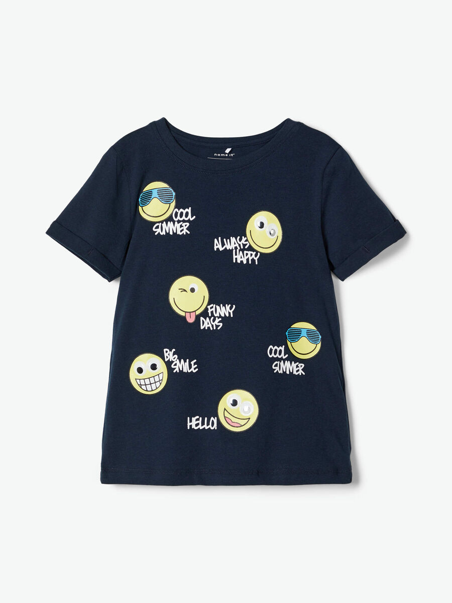 Name it IMPRIMÉ SMILEY T-SHIRT, Dark Sapphire, highres - 13178589_DarkSapphire_003.jpg