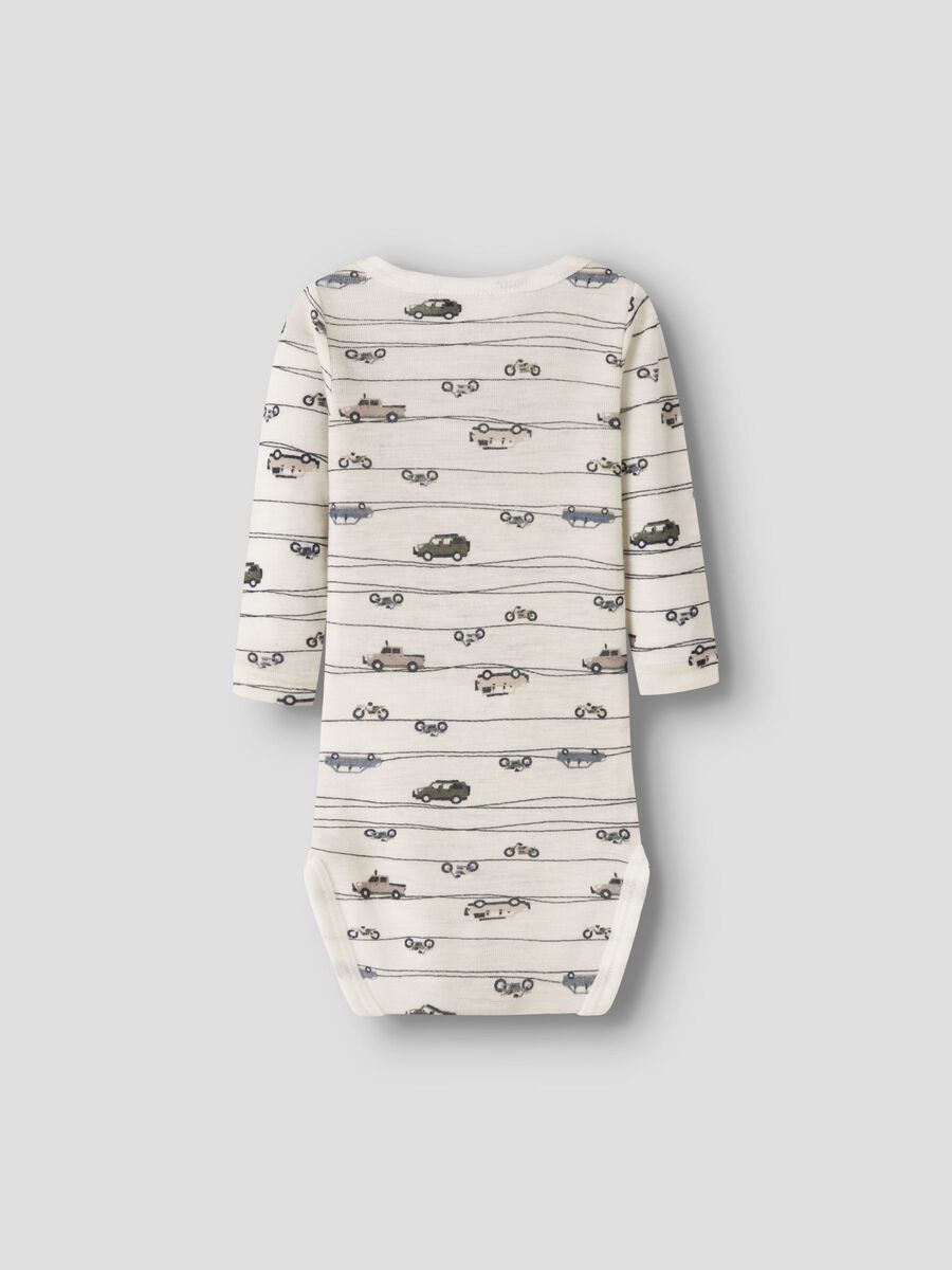 Carousel image 3 MERINO WOOL ROMPER, Snow White