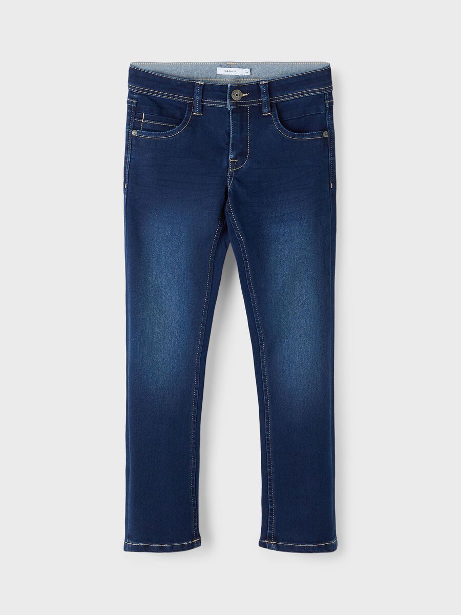 name it SLIM FIT SWEAT JEANS, Dark Blue Denim, highres - 13190372_DarkBlueDenim_003.jpg