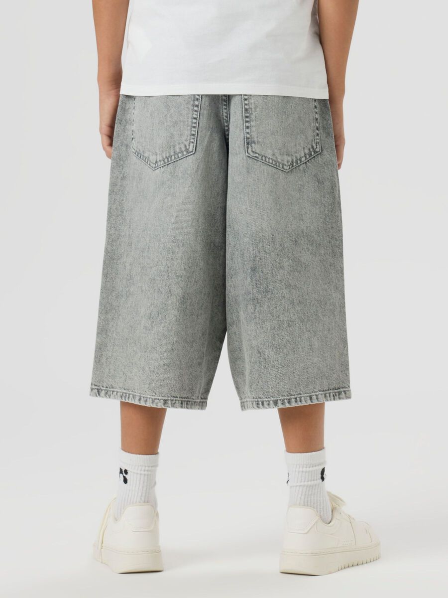 Carousel image 7 BAGGY JORTS DENIM SHORTS, Light Grey Denim