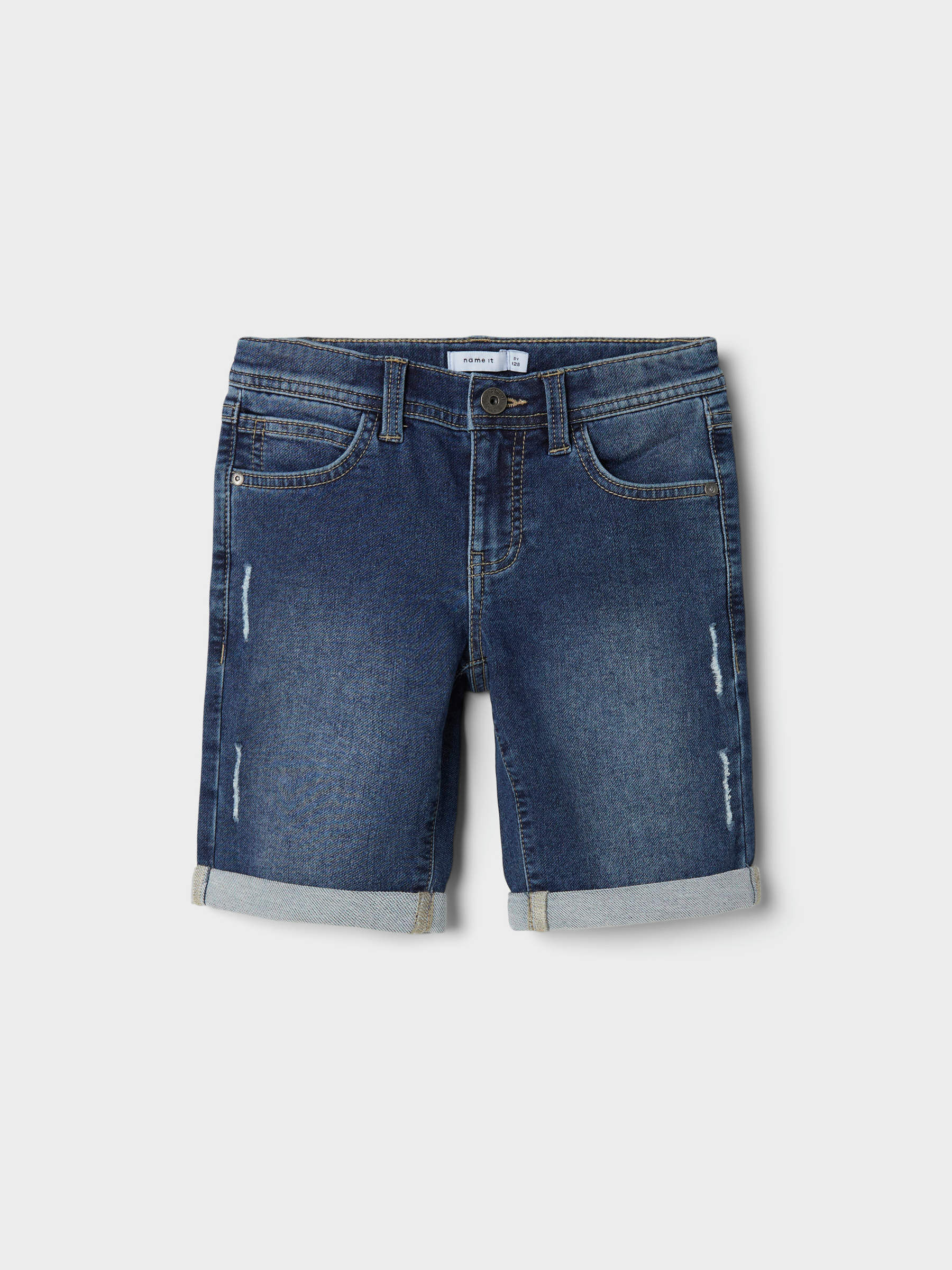 SLIM FIT DENIM SHORTS (Blue) from name 