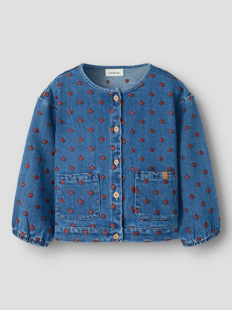 Product carousel image 1 BRODERET DENIMJAKKE, Dark Blue Denim