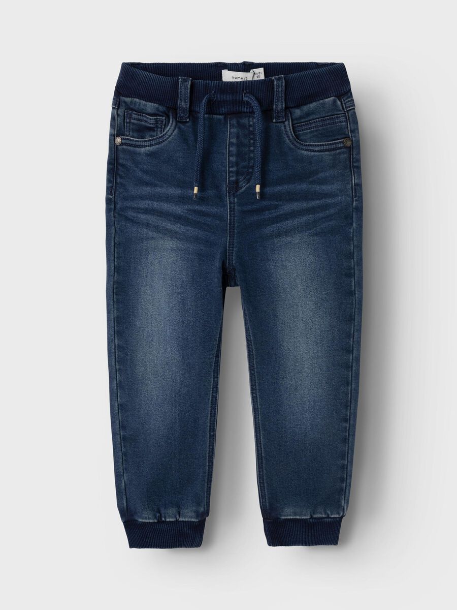 name it FLEECE ROUND FIT JEANS, Dark Blue Denim, highres - 13232550_DarkBlueDenim_003.jpg