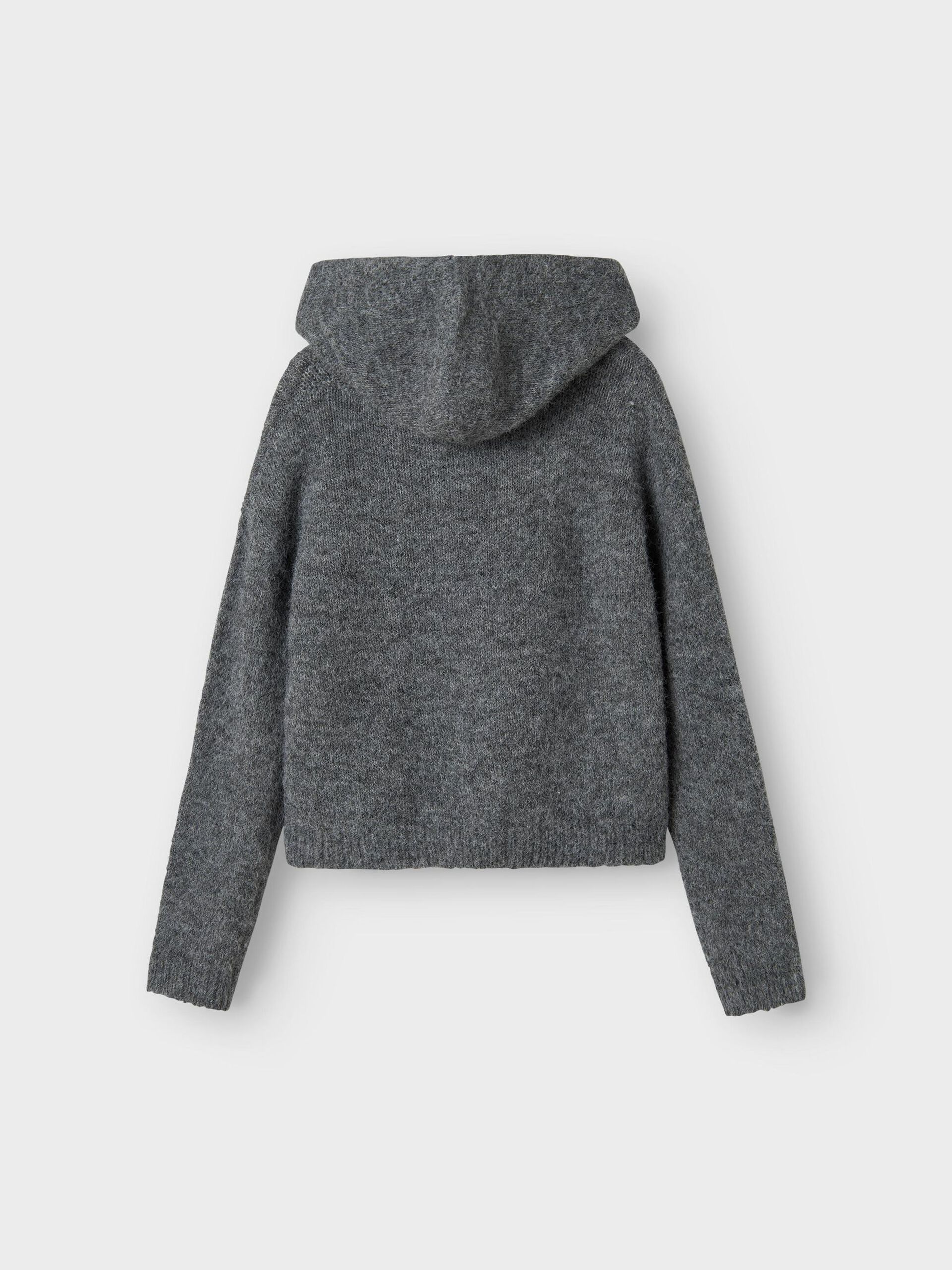 Carousel image - HODDED KNITTED PULLOVER, Dark Grey Melange | 4